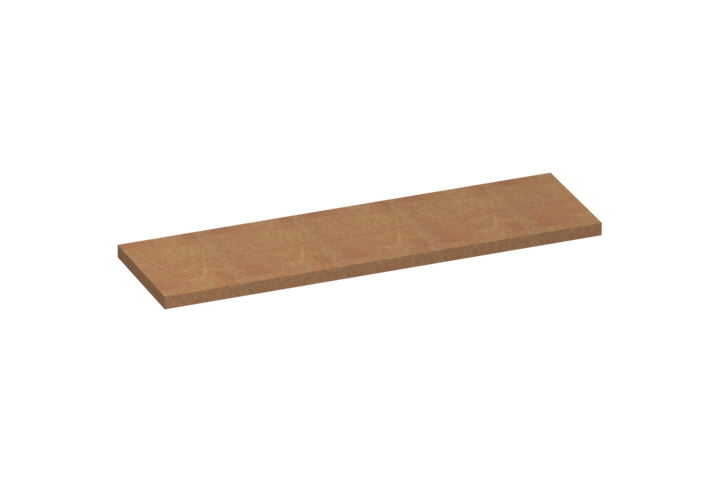 a long piece of brown wood on a white background