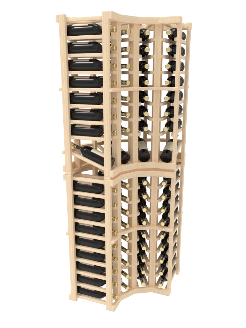 Curved Corner Wine Rack w/ Display Row Top Stack