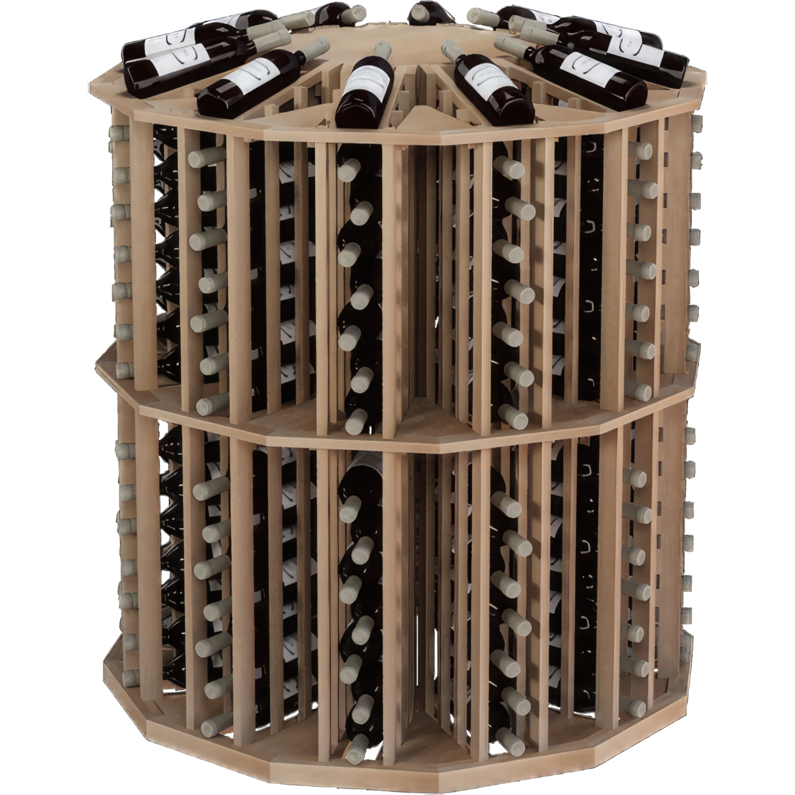 a wooden wine rack filled with many bottles of wine a wooden wine rack filled with many bottles of wine